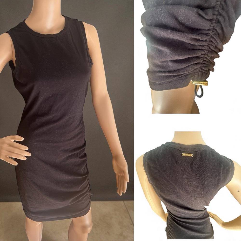 Michael Kors Black Sleeveless Ruched Side Bodycon Dress Women’s Small